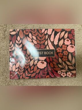 Floral Guest Book in Pink and Rust